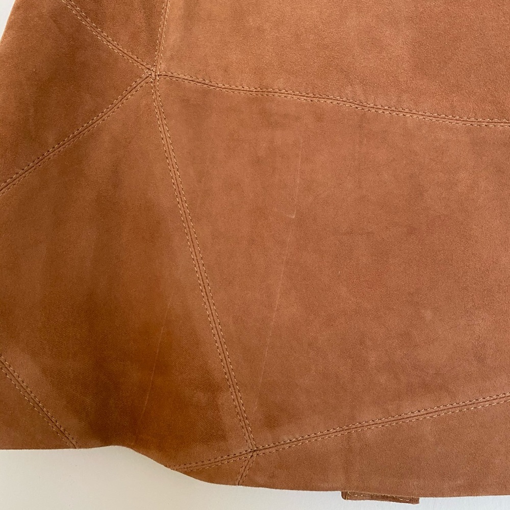 Lamarque Suede Patchwork Button-Front Skirt - image 6